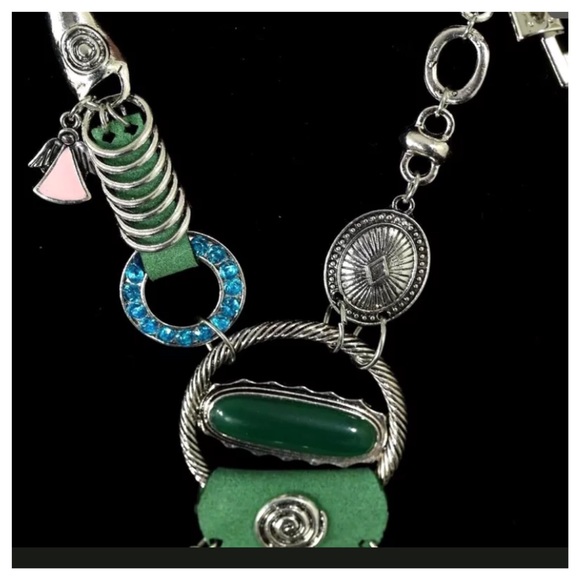 Art Deco Tribal Charm Statement Necklace - Picture 7 of 7